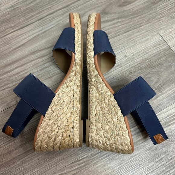 Tommy Bahama Sakura Sandal Heels Wedges Navy Blue Espadrilles 9 - Picture 11 of 11